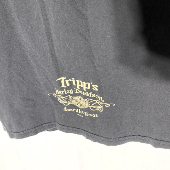 Harley-Davidson Black Short Sleeve T Shirt W Laser Cut Logo Shape On Back - Picture 6 of 12